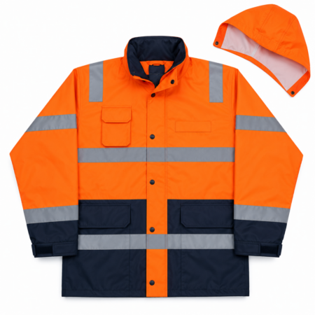Veste de travail haute visibilité – Gris & Orange