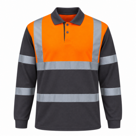 Polo de sécurité haute visibilité à manches longues