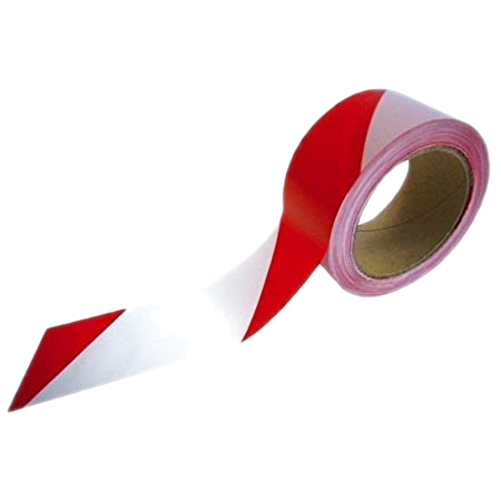 Ruban de signalisation rouge et blanc 200 m